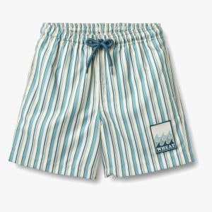Wheat Hansi Badge Badeshorts, Aqua Stripe, 128