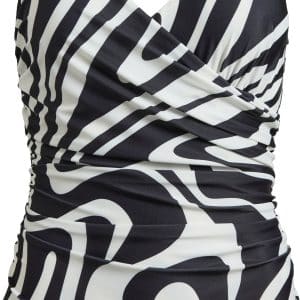 Medewi Draperet Badedragt Zebra Print Nero