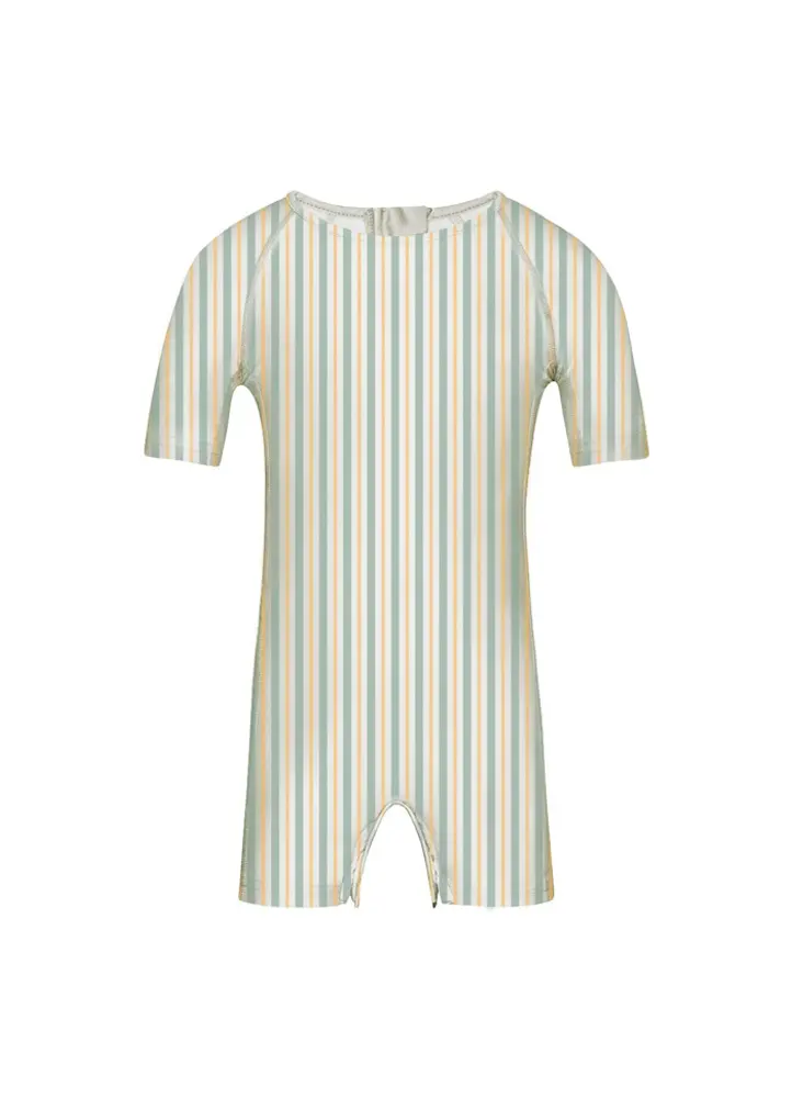 Badeheldragt - Striped - Fern - 3-6 MDR.